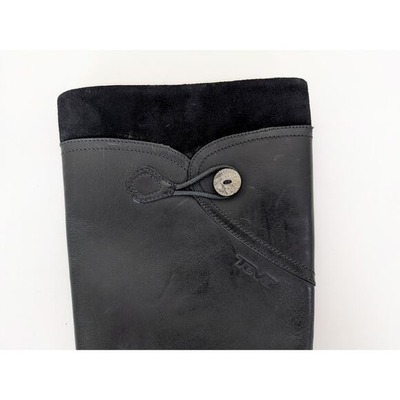 Teva Jade Cove Black Leather Tall Side Zip Boots Sz 9.5 Fall Winter Waterproof - Picture 7 of 10